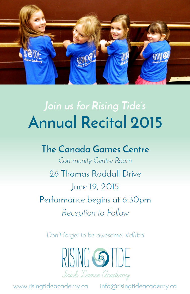Rising Tide Irish Dance Academy 2015 recital invite